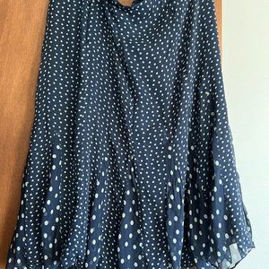 100% Silk long polka dot lined skirt, Charter Club, Size 22W